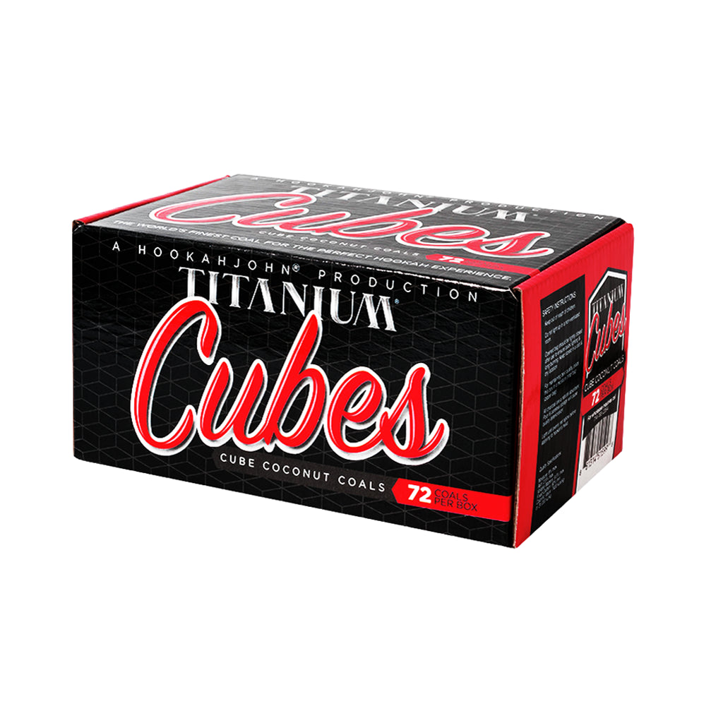 Titanium Cube Coals - 25mm X 25mm X 25mm - 72 Pieces per 1 KG Box