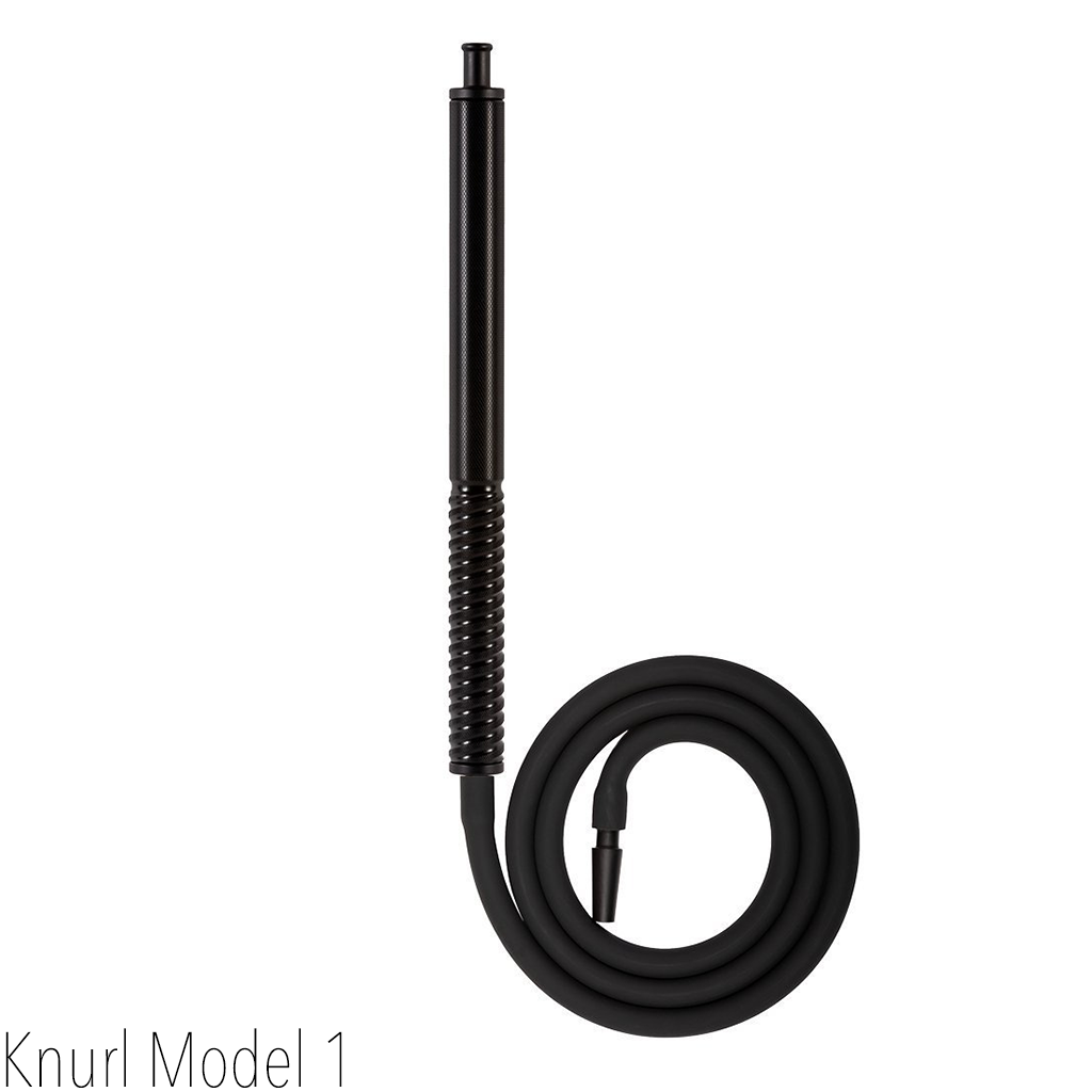 Knurl Hookah Hose Model 1 - Washable Silicone Hose with Aluminum Handle